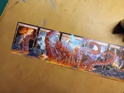MtG BFZ Thunder Kraken 5-Card Mountain Panorama Magic Altered Hand Painted Art - Image 2