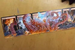 MtG BFZ Thunder Kraken 5-Card Mountain Panorama Magic Altered Hand Painted Art - Image 5