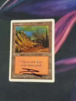 NM Unlimited Mountain C Magic MTG Card Douglas Schuler Signature Vintage Signed - Image 1