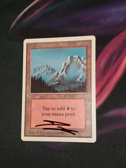 NM Unlimited Mountain B Magic MTG Card Douglas Schuler Signature Vintage signed - Image 1