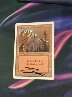 Unlimited Mountain A NM Magic MTG Card Douglas Schuler Signature Vintage Signed - Image 1