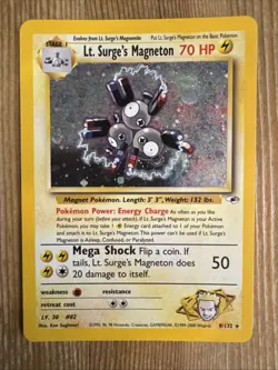 Lt. Surge's Magneton - 8/132 Pokemon Gym Heroes Unlimited Holo Rare Card NM/VLP - Image 1