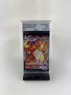 2020 Pokemon SWSH Full Art Charizard VMax #20 Darkness Ablaze AGS Legendary 10 - Image 1