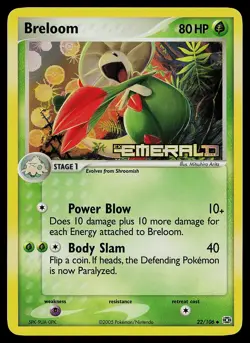 Pokemon Card - Breloom Emerald 22/106 Reverse Holo Stamped - Image 1