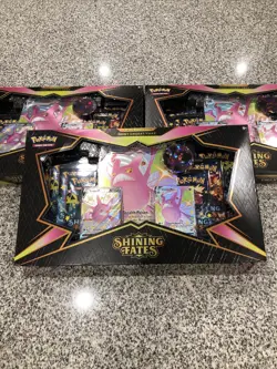 (Lot 3) Pokemon Shining Fates Premium Collection Box Crobat VMAX 820650808715 - Image 1