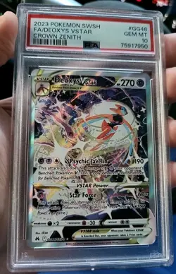 2023 Pokemon Crown Zenith Deoxys Full Art Vstar Psa 10 - Image 1