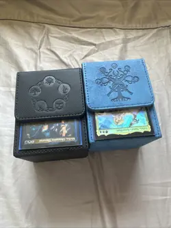 2 MTG 100 Card Commander Magnetic Deck Boxes Black/blue And Blue/purple - Image 3