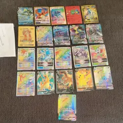 Lot of 21 Custom Pokemon Cards - VMAX, VSTAR, GX - Charizard, Pikachu, Inteleon - Image 1