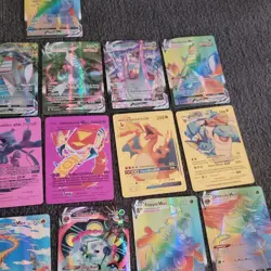 Lot of 21 Custom Pokemon Cards - VMAX, GX, TAG TEAM, Rainbow Full Art - Image 3