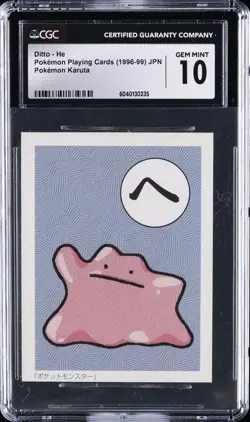 1996-99 POKEMON JAPANESE PLAYING CARDS KARUTA DITTO - HE CGC 10 GEM MINT - Image 1
