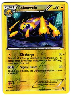 Galvantula - 51/135 - 2012 Reverse Holo Uncommon Plasma Storm Pokemon Card NM - Image 1