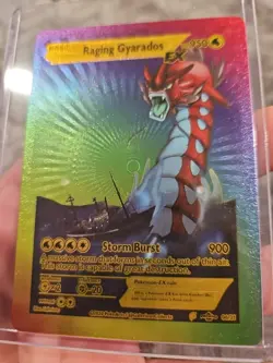 Raging Gyarados EX Rainbow Foil Fan Art Vinyl Collector Pokemon Card 06/21 - Image 4
