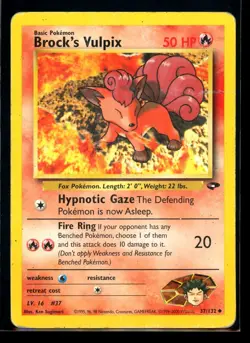 2000 Gym - Challenge Brock’s Vulpix #37 Non Holo Pokemon Card - Image 1