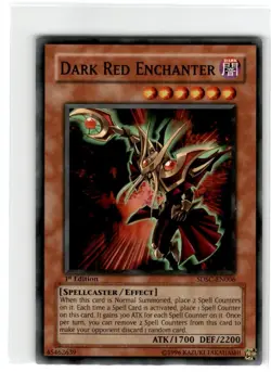 Yu-Gi-Oh! Dark Red Enchanter Common SDSC-EN006 Moderately Played 1st Edition - Image 1