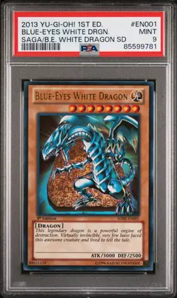 PSA 9 Yugioh! MP Blue-Eyes White Dragon - SDBE-EN001 - Ultra Rare - 1st Edition - Image 1
