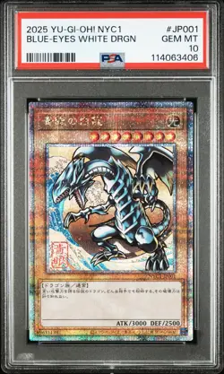 2025 YU-GI-OH! JAPANESE NYC1 #JP001 BLUE-EYES WHITE DRAGON PSA 10 - Image 1