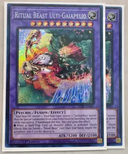 Yugioh! 2x Ritual Beast Ulti-Gaiapelio BLTR-EN086 Secret Rare 1st Ed NM - Image 1