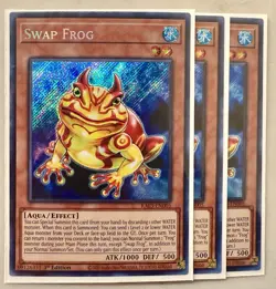 Yugioh! 3x Swap Frog RA03-EN005 Secret Rare 1st Ed NM - Image 1