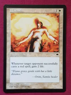 Magic The Gathering TEMPEST WARMTH single white card MTG - Image 1