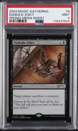 2024 MAGIC: THE GATHERING PROMO MEDIA INSERT #0006 DIABOLIC EDICT PSA 9 - Image 1