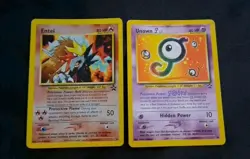 Entei 34 - Reverse Holo Promo Card + Unown J Promo Card 2001 Pokemon  Rare MP - Image 1