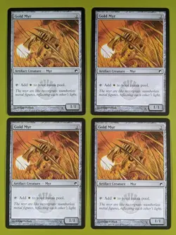 Gold Myr x4 Scars of Mirrodin 4x Playset Magic the Gathering MTG - Image 1