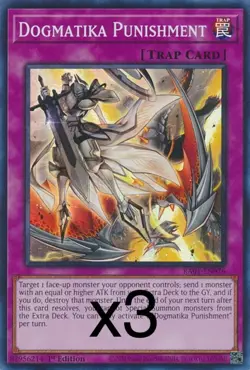 3X Yugioh Dogmatika Punishment RA01-EN076 Secret Rare 1st Edition NM - Image 1