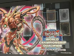 Yugioh Topologic Bomber Dragon WCQ 2018 Playmat Regional Promo Play Mat Used - Image 3