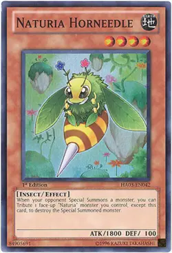 Yu-Gi-Oh Card - HA03-EN042 - NATURIA HORNEEDLE (super rare holo) - NM - Image 1