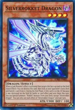 Yugioh! Silverrokket Dragon - SDRR-EN001 - Super Rare - 1st Edition Near Mint, E - Image 1