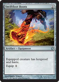1 x Swiftfoot Boots - Commander 2013 - Moderate Play - MTG - Image 1