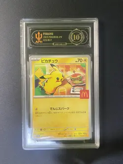 Pokemon Japanese McDonald's Promo Card 2025 Pikachu 020/M-P APH Black 10* - Image 1