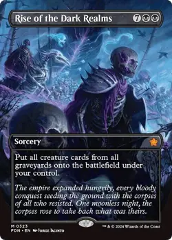 Borderless RISE OF THE DARK REALMS mtg NM-M Foundations 1 Mythic - Image 1