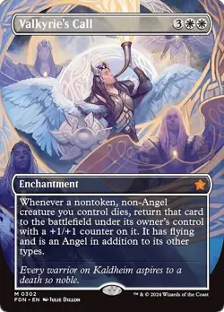Borderless VALKYRIE'S CALL mtg NM-M Foundations 1 Mythic - Image 1