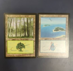 MTG Signed Island and forest John Avon (price for x2) - Image 1