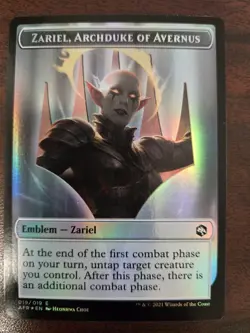 Zariel, Archduke of Avernus \ Dog Illusion NM FOIL EMBLEM Forgotten Realms MTG - Image 1