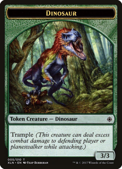 Dinosaur Token Ixalan Light Play MTG Magic DNA GAMES - Image 1