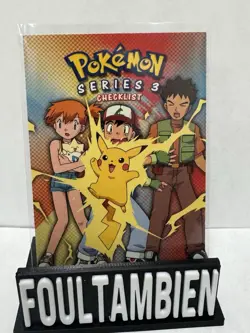 Pokemon TV Animation Series 3 Checklist - Non Holo - Blue Logo - Topps Pokemon - Image 1