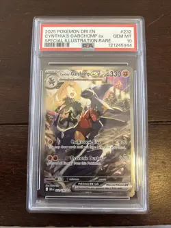 Pokemon TCG Cynthia's Garchomp EX Holo Card 232/182 Sv10: Destined Rivals PSA 10 - Image 1