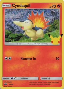 Cyndaquil 10/25 25th Anniversary Celebrations McDonalds Promo Holo Pokemon - Image 1