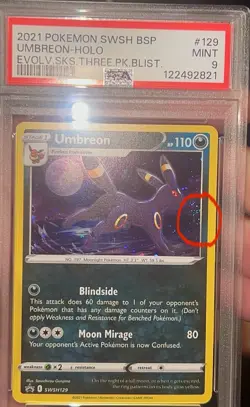 Umbreon SWSH129 Black Star Promo - PSA 9 - Holo Pokemon TCG - 2 SWIRLS🌀🌀 - Image 3