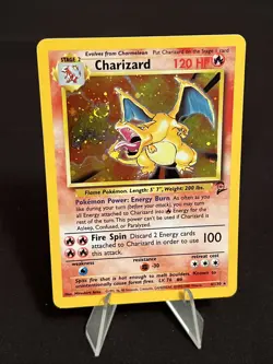 Pokemon TCG Charizard Base Set 2 4/130 Holo Unlimited Holo Rare-1999-2000 SWIRL - Image 1