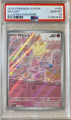 Pokemon TCG 2024 Stellar Crown MILCERY 152/142 Full Art Graded PSA 10 Gem Mint - Image 1