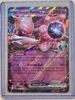 Pokemon TCG 2025 Destined Rivals TEAM ROCKET’S MEWTWO 81/192 Holo MINT - Image 1