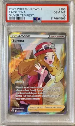 Pokemon TCG 2022 Silver Tempest Trainer SERENA 193/195 Full Art Graded PSA 10 - Image 1