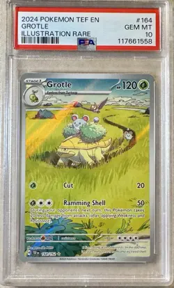 Pokemon TCG 2024 Temporal Forces GROTLE 164/162 Full Art Graded PSA 10 GEM MINT - Image 1