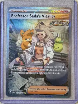 Pokemon TCG 2023 Paradox Rift PROFESSOR SADA’S VITALITY 256 Full Art Trainer NM - Image 1