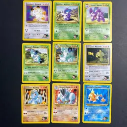 Vintage Pokemon Gym Challenge Giovanni's Lot of 9 Cards Played Condition - Image 1