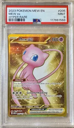 Pokemon TCG 2023 Scarlet & Violet 151 MEW EX 205/165 Gold Full Art PSA 9 MINT - Image 1