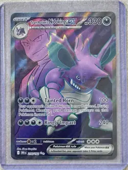 Pokemon TCG 2025 Destined Rivals TEAM ROCKET’S NIDOKING EX 216/182 Holo MINT - Image 1